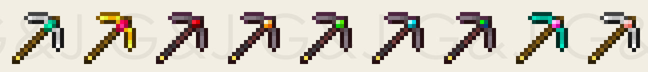 Gems & Jewels pickaxe samples